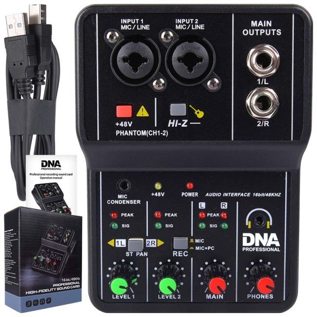 DNA MIX-2 Analog mixer 2Ch, Hi-Z ,USB