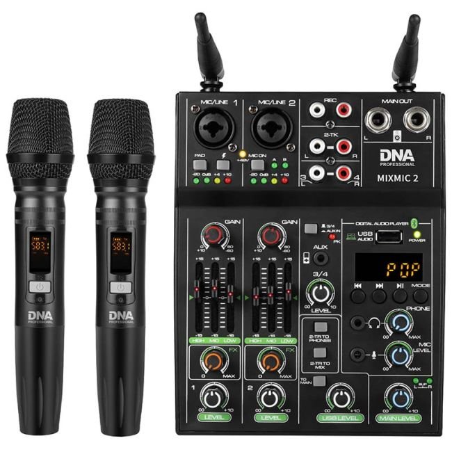 DNA MIXMIC-2 Keverő USB, Bluetooth + 2 Mic - Image 2