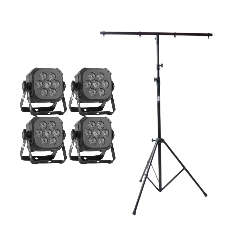 LIGHT4ME Cube Par 7x3W + állvány