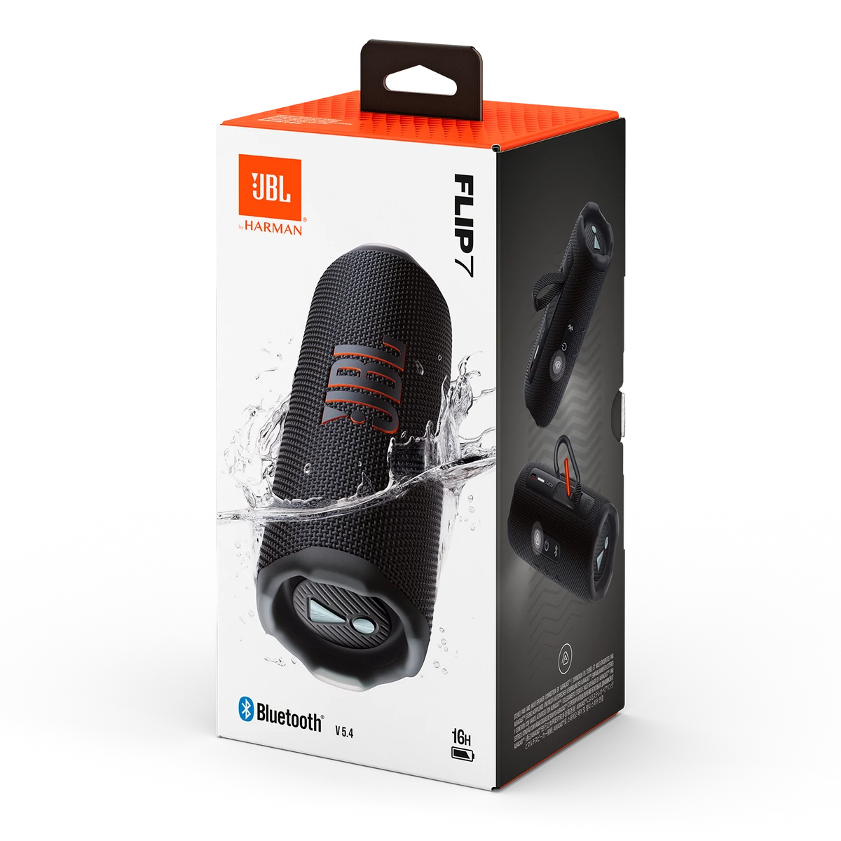 JBL Flip 7 vízálló hordozható Bluetooth hangszóró, fekete - Image 6